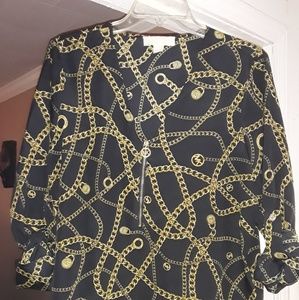 Michael Kors Zip Front Gold Chain Lock Tunic